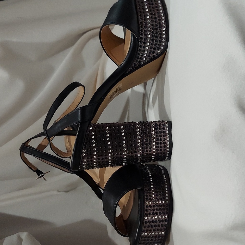 Nicole Miller Black Strappy Heels